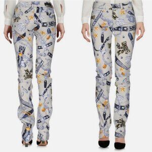 Love Moschino Sinv Pants Chain Bow Stud Design NO SIZE TAG 2 4 BSDM Emo